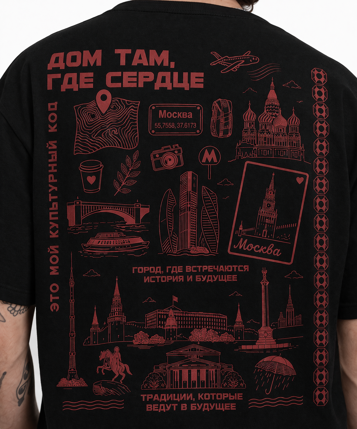 Графика Москвы на футболке
