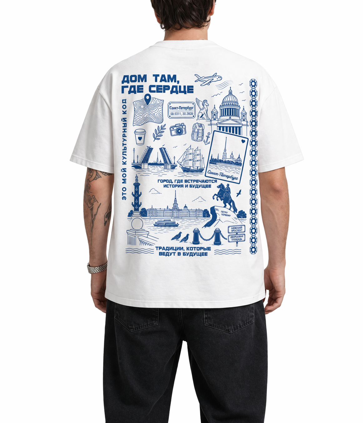 Футболка Санкт-Петербург на белой базе
